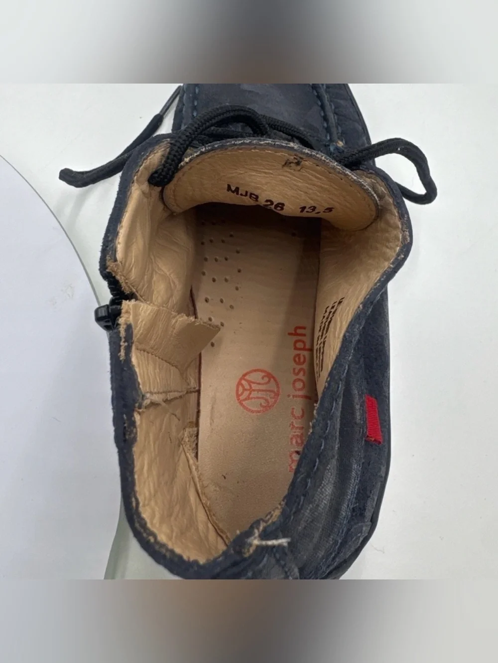 Marc Joseph Navy Suede Chukka Boots with Side Zipper